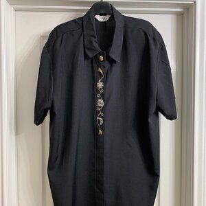 SGS Studio Women's Long Black Tunic Blouse, Size 22W